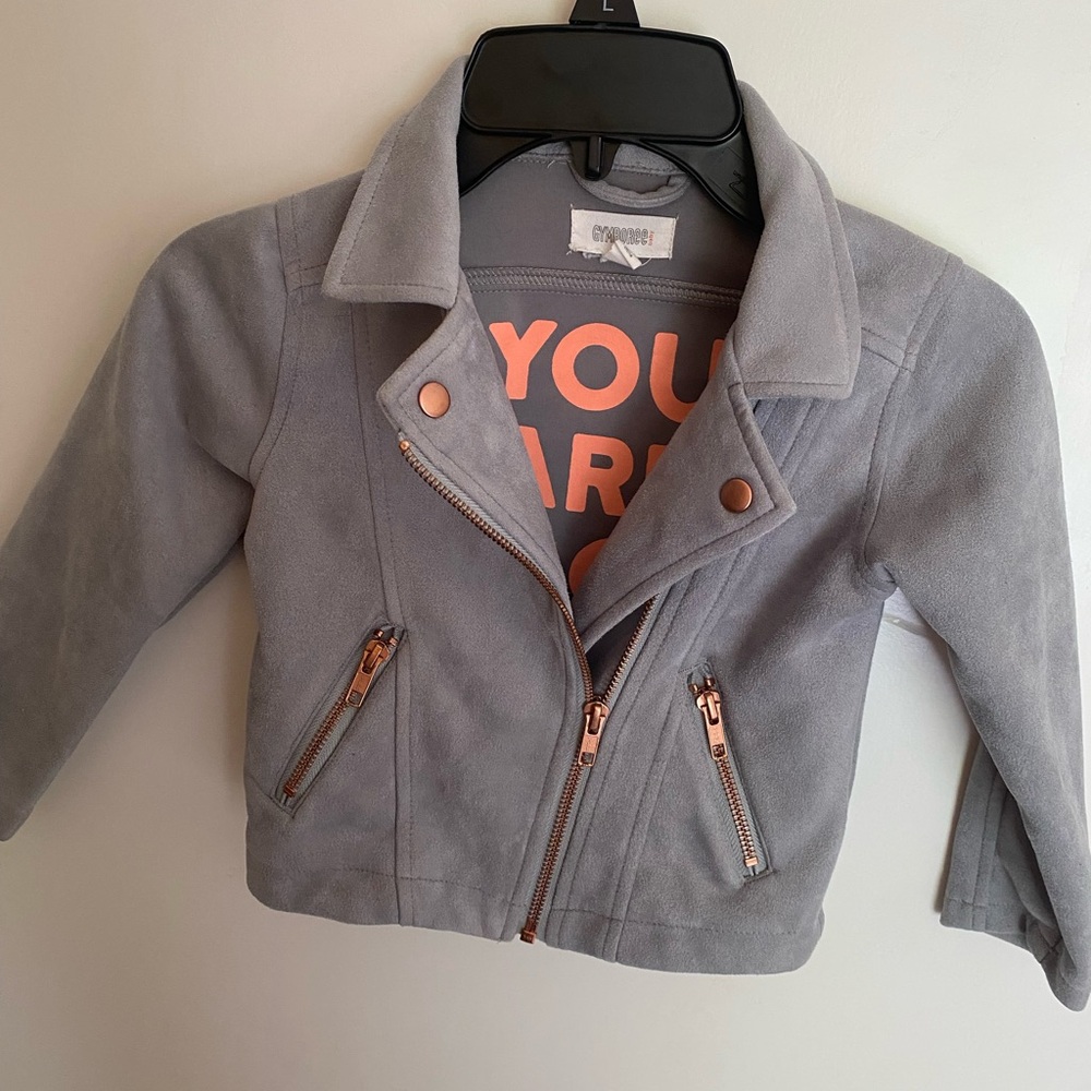 Gymboree Light Gray Kids Blazer with Copper Details
